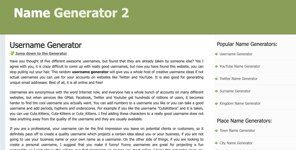 Name Generator 2